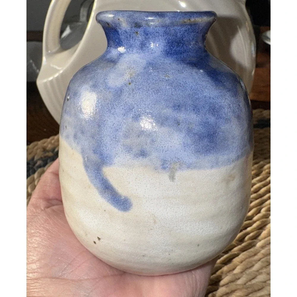 Blue/ Grayish‎ Glazed Bud Vase *Stoneware 3.75